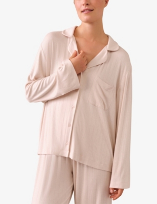 The White Company S Blush Flat Rib Stretch-jersey Pyjamas In Pink