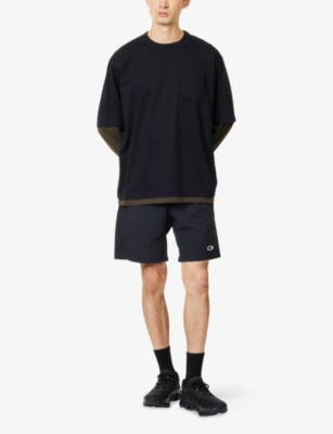 Oakley Mens Blackout Belted Regular-fit Woven Shorts Xxl In Black