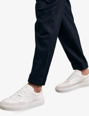 Reiss White Bonded-leather Low-top Trainers In White
