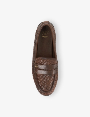 Dune Womens  Ginello Leather Loafers In Brown Leather