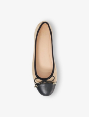 Dune Womens  Highest Toe-cap Suede Ballet Pumps In Caramel Suede