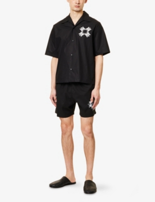 AMIRI: Star Logo-Print Swim Trunks