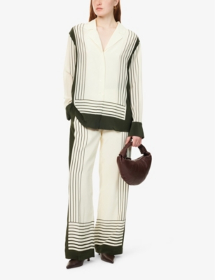SIR WOMENS SIR LEILANA TAILORED WIDE-LEG SILK TROUSERS 