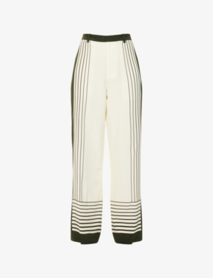 SIR WOMENS SIR LEILANA TAILORED WIDE-LEG SILK TROUSERS 