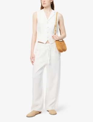 POLO RALPH LAUREN: Cropped Wide-Leg Linen Trousers