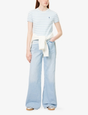 POLO RALPH LAUREN: Striped Round-Neck Stretch-Cotton Blend Jumper