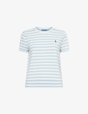 POLO RALPH LAUREN: Striped Round-Neck Stretch-Cotton Blend Jumper