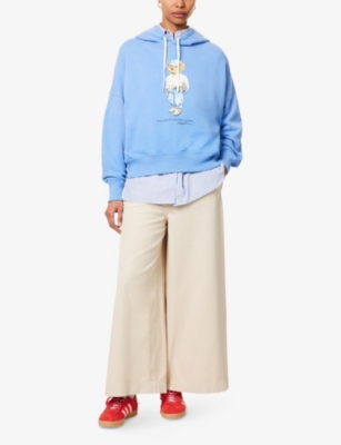 POLO RALPH LAUREN: Polo Bear Logo-Print Fleece Cotton-Jersey Hoody
