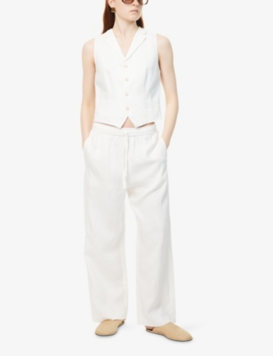 POLO RALPH LAUREN: Pauline Asymmetric-Hem Linen Vest
