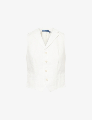 POLO RALPH LAUREN: Pauline Asymmetric-Hem Linen Vest