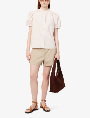 Polo Ralph Lauren Womens High-rise Relaxed-fit Cotton Shorts Khaki In Khaki