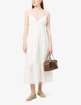 Polo Ralph Lauren Broderie-anglaise Midi Dress In White