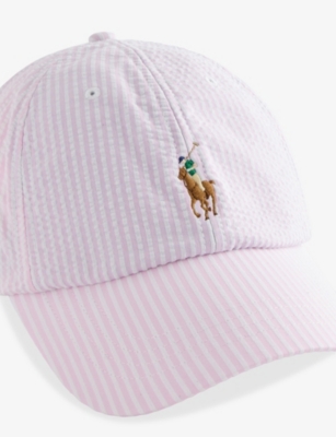 POLO RALPH LAUREN: Seersucker Striped Cotton-Blend Cap