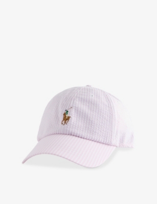 POLO RALPH LAUREN: Seersucker Striped Cotton-Blend Cap