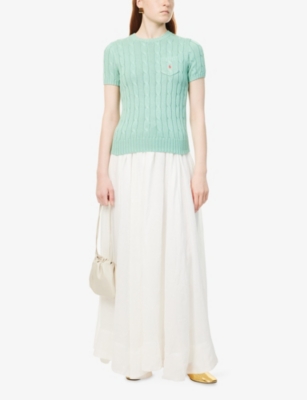 POLO RALPH LAUREN: Cable-Knit Short-Sleeves Cotton Jumper