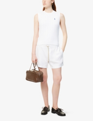 POLO RALPH LAUREN: Logo-Embroidered Relaxed-Fit Linen Shorts