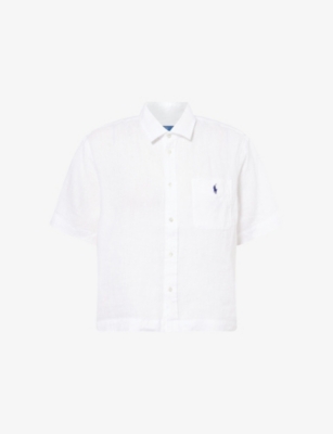 POLO RALPH LAUREN: Logo-Embroidered Short-Sleeve Linen Shirt