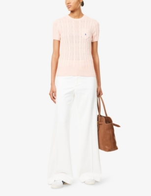 POLO RALPH LAUREN: Cable-Knit Short-Sleeves Cotton Jumper