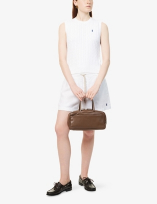 POLO RALPH LAUREN: Cable-Knit Sleeveless Cotton Top