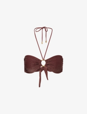 null: Acapulco Ring-Hardware Halterneck Bikini Top