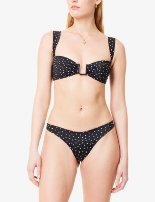 AWAY THAT DAY: Cannes Polka-Dot Stretch-Woven Bikini Top