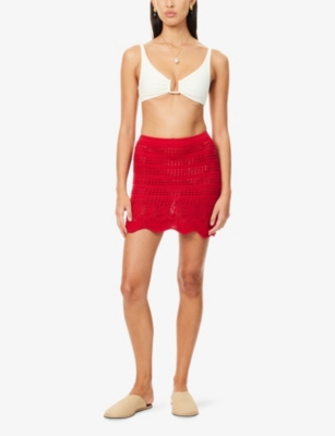 AWAY THAT DAY: Giglio Crochet Cotton Knitted Mini Skirt
