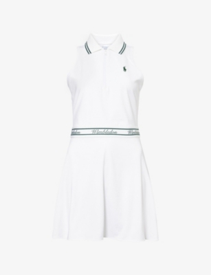 POLO RALPH LAUREN: Polo Ralph Lauren x Wimbledon Embroidered-logo Stretch-Woven Polo Dress
