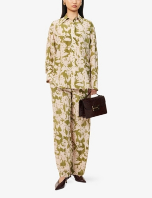 VICTORIA BECKHAM: Printed Patch-Pocket Silk Shirt