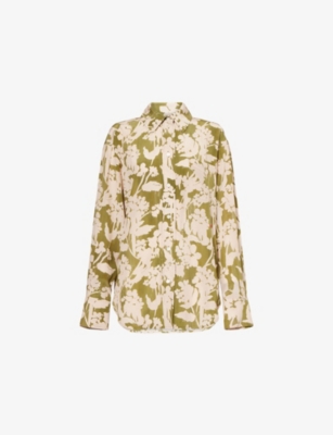 VICTORIA BECKHAM: Printed Patch-Pocket Silk Shirt