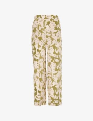 VICTORIA BECKHAM: Floral-Print Silk-Crepe Pyjama Trousers
