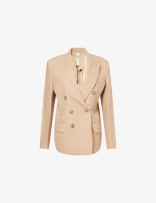 VICTORIA BECKHAM: Oversized Double-Breasted Wool-Blend Jacket