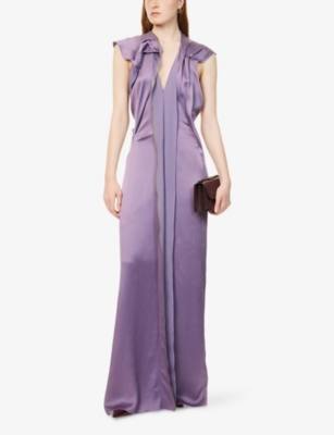 VICTORIA BECKHAM: Draped asymmetric crepe maxi dress