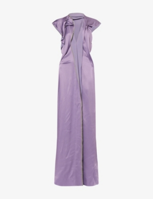 VICTORIA BECKHAM: Draped asymmetric crepe maxi dress