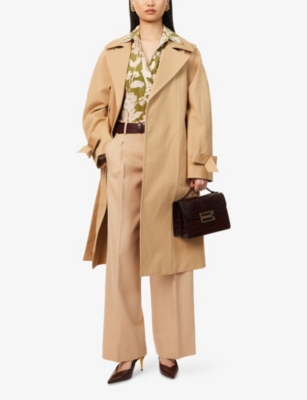 VICTORIA BECKHAM: Belted Raglan-Sleeves Cotton Trench Coat