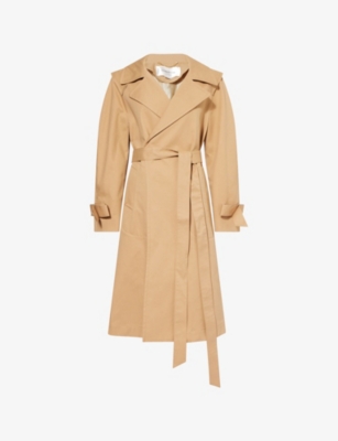 VICTORIA BECKHAM: Belted Raglan-Sleeves Cotton Trench Coat