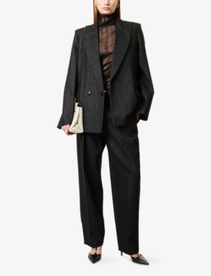VICTORIA BECKHAM: Oversized Double-Breasted Wool-Blend Blazer