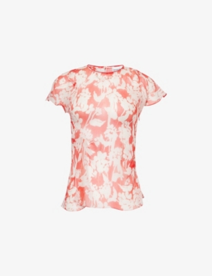 VICTORIA BECKHAM: Draped Floral Silk Top