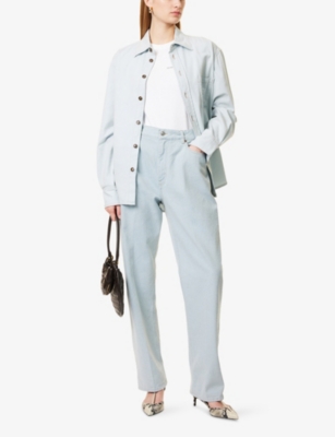 VICTORIA BECKHAM: Alina Pleated Denim Jeans