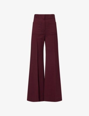 VICTORIA BECKHAM: Alina Patch-Pockets Stretch-Woven Trousers