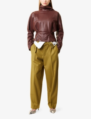 VICTORIA BECKHAM: Double-Waist Tapered Woven Trousers