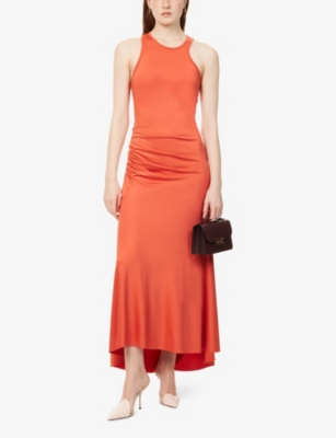 VICTORIA BECKHAM: Slim-fit tank ruched stretch-jersey midi dress