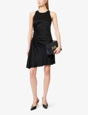 VICTORIA BECKHAM: Sleeveless Ruched Satin Mini Dress