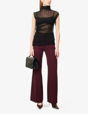 VICTORIA BECKHAM: Asymmetric Semi-Sheer Cotton-Blend Top