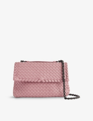 RESELFRIDGES: Pre-Loved Bottega Veneta Small Olympia Intrecciato Leather Shoulder Bag