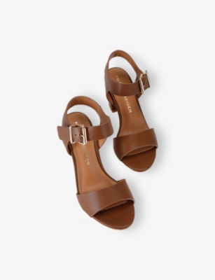 Kg Kurt Geiger Womens Tan Sutton Faux-leather Heeled Sandals Eur 41 / 8 Uk
