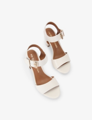 Kg Kurt Geiger Womens Bone Sutton Faux-leather Heeled Sandals Eur 38/5 Uk