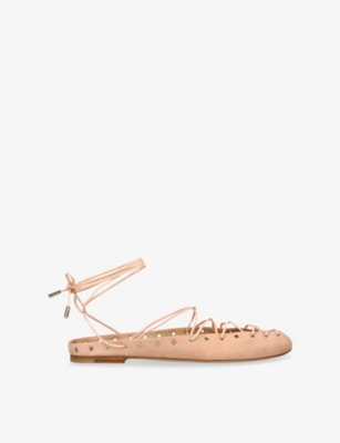 CHLOÉ WOMENS PALE PINK GHILLIES LEATHER BALLERINA FLATS EUR 39 / 6 UK 