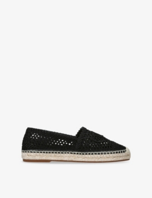 CHLOE: Isla Logo-Embossed Crochet Espadrilles