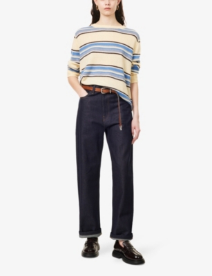 REFORMATION: Relaxed-fit striped cashmere-knit jumper