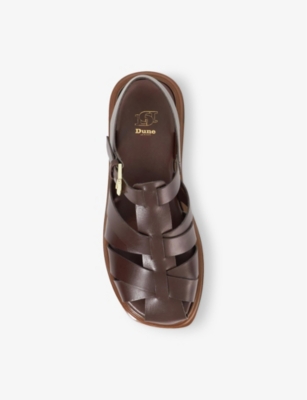 DUNE: Lisherman Caged Leather Sandals